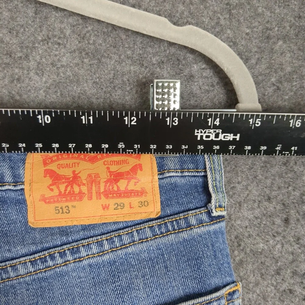 Levis 513 Slim Straight Jeans Mens 29x30 Medium Wash Blue Denim Pants
